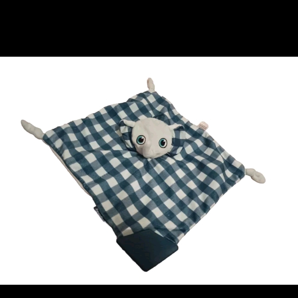 Booginhead Elephant Lovey Plush Teether Blue Baby Infant Toy Security Blanket